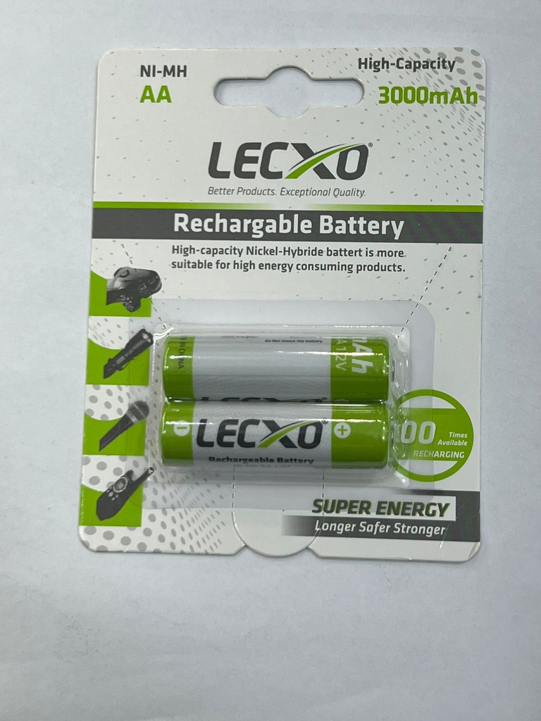 LECXO BATTERY AA 1.2V 3000MAH CARD