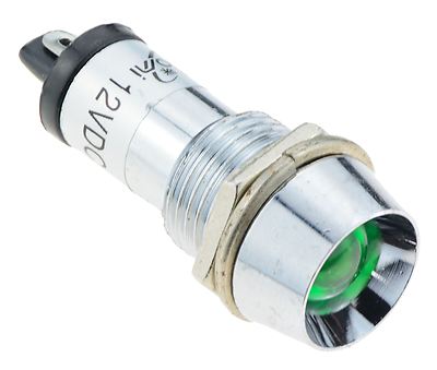 INDICATOR 12V METAL GREEN
