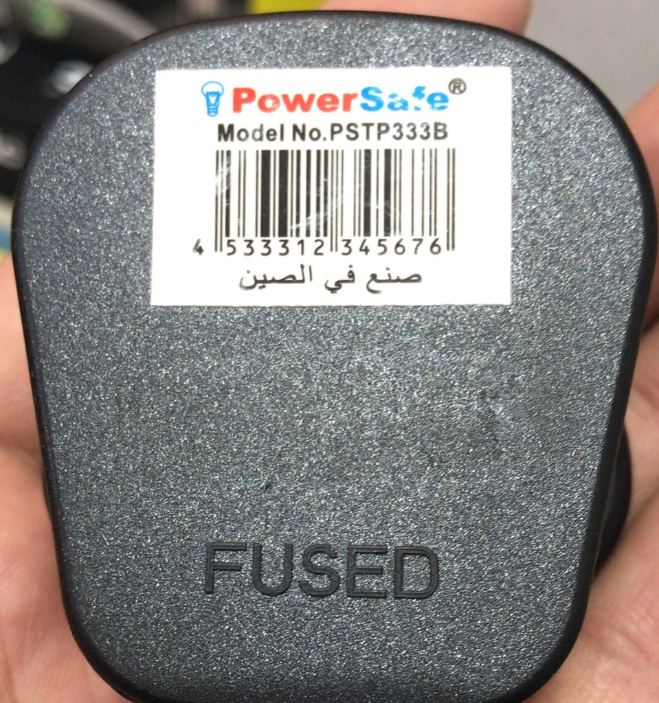 PLUG 3PIN PSTP333B BLACK 