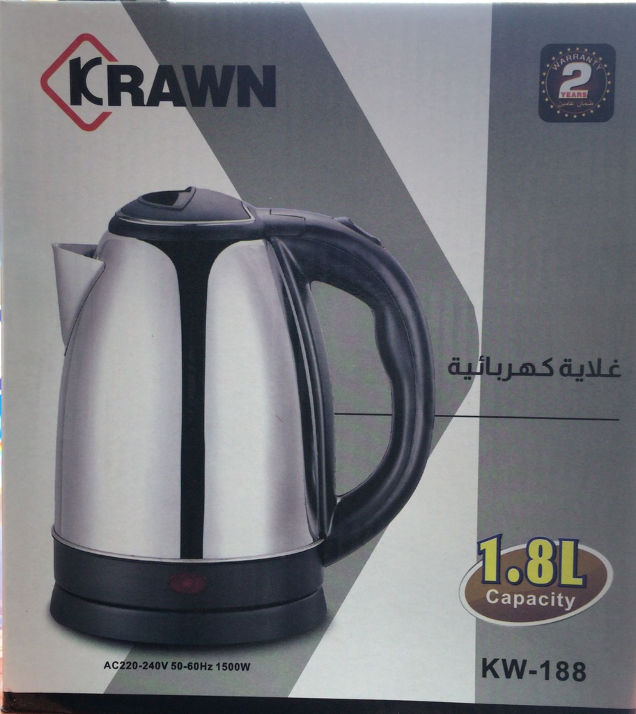 ELECTRIC KETTLE KW188 1500W 1.8LTR