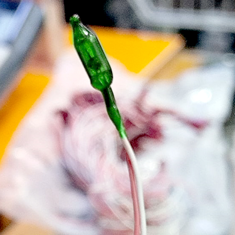 3V LED WITH WIRE GREEN P6728