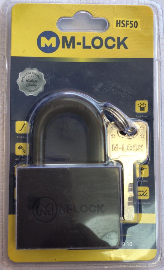 DOOR LOCK BLACK 50MM HSF50 037