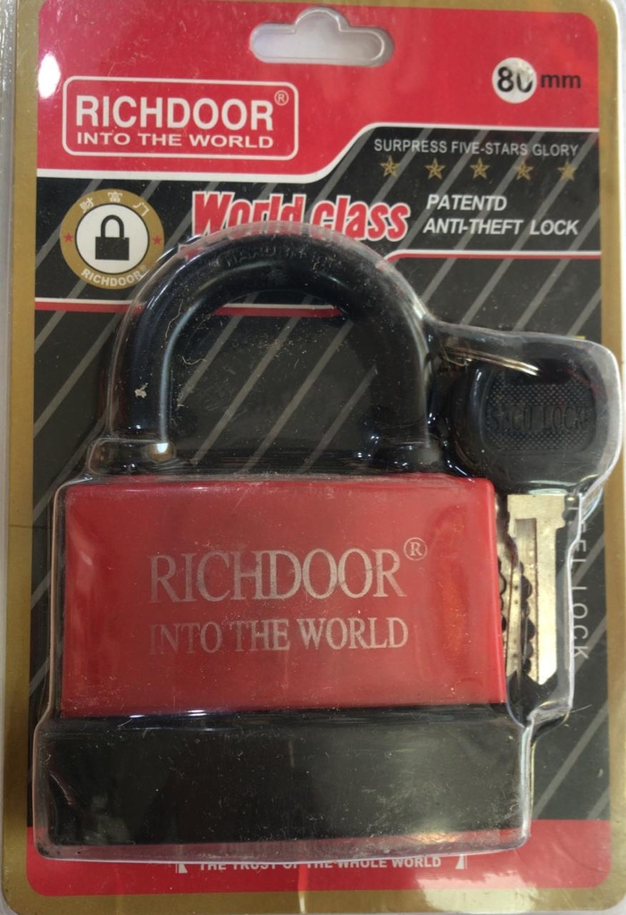 DOOR LOCK RED 80MM 
