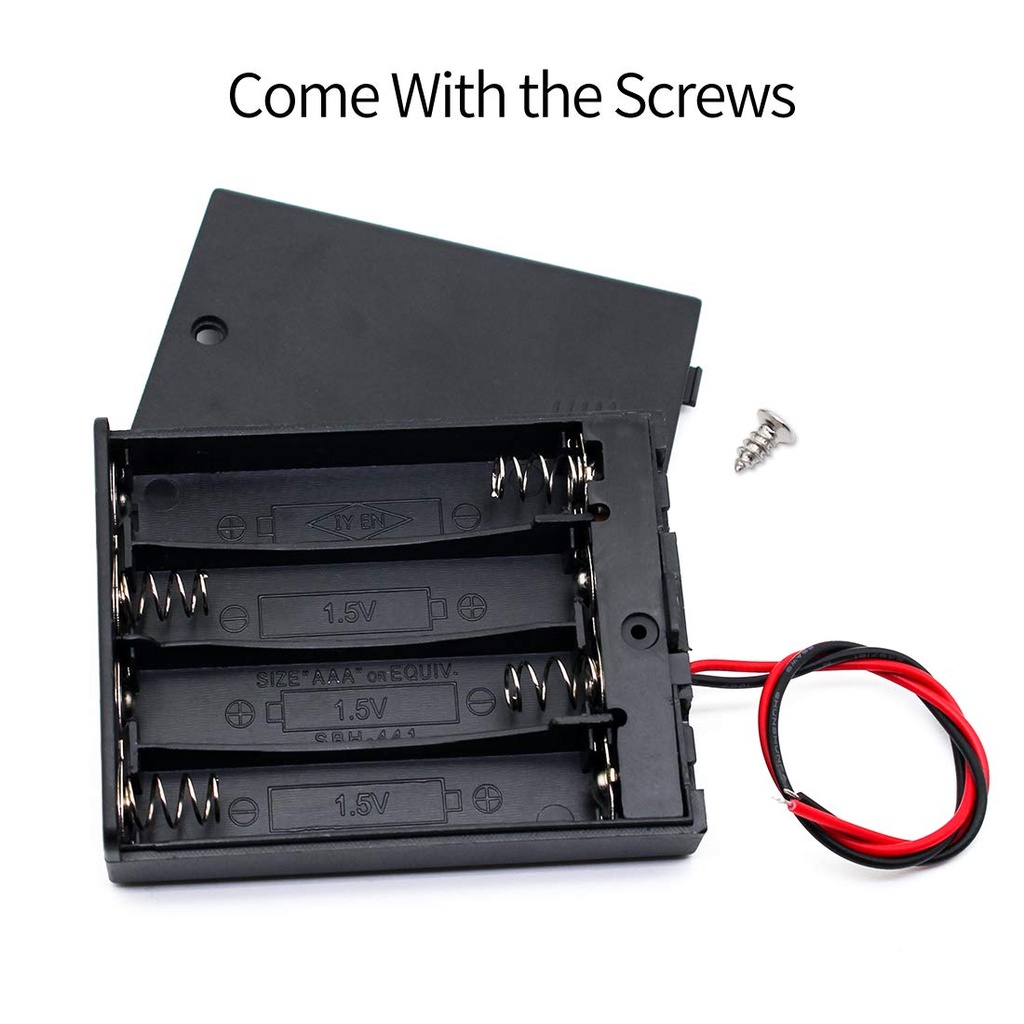 AA BATTERY HOLDER 4WAY CASE WITH SWITCH ARDUINO