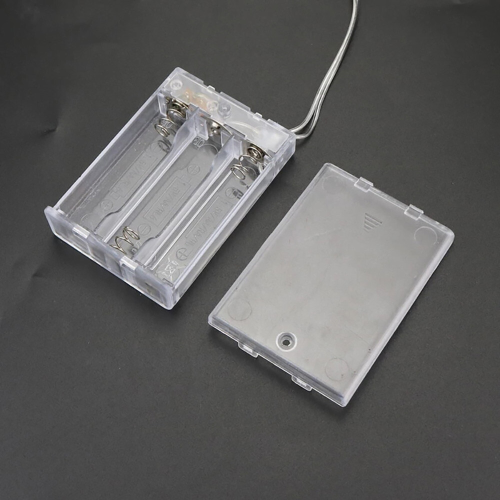 AA BATTERY HOLDER 3WAY CASE WITH SWITCH CLR