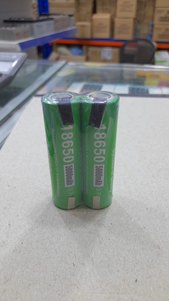 TAJ BATTERY GREEN 18650 3.7V 5000MAH CLIP