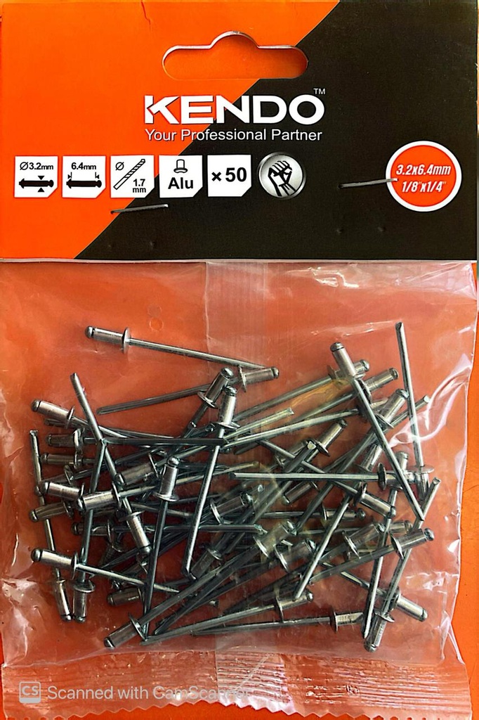 RIVET PIN 3.2x9.6MM 50PCS KD45617