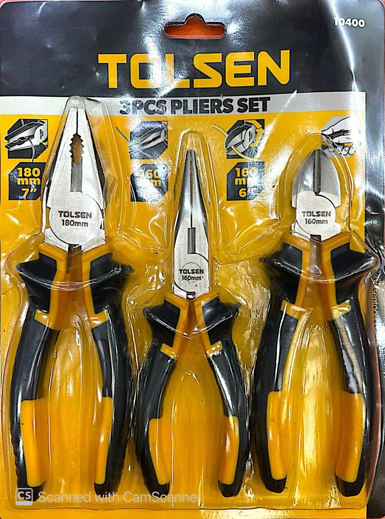 PLIER SET YELLOW 3PCS STTS10400
