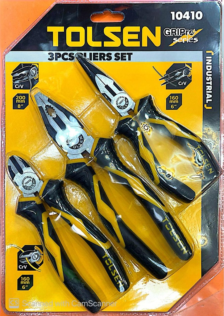 PLIER SET YELLOW 3PCS STTS10410