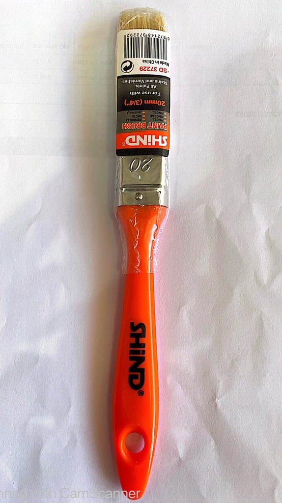 PAINT BRUSH 20MM 3/4" ORANGE SHIND SD37229