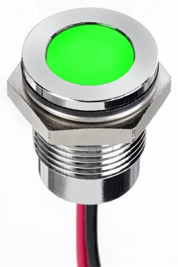 INDICATOR 24V GREEN WITH WIRE