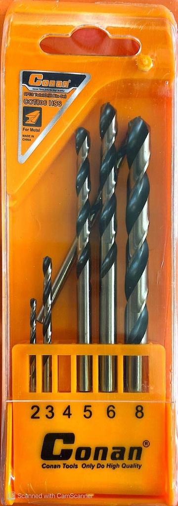 DRILL BIT SET METAL 6PCS COT806