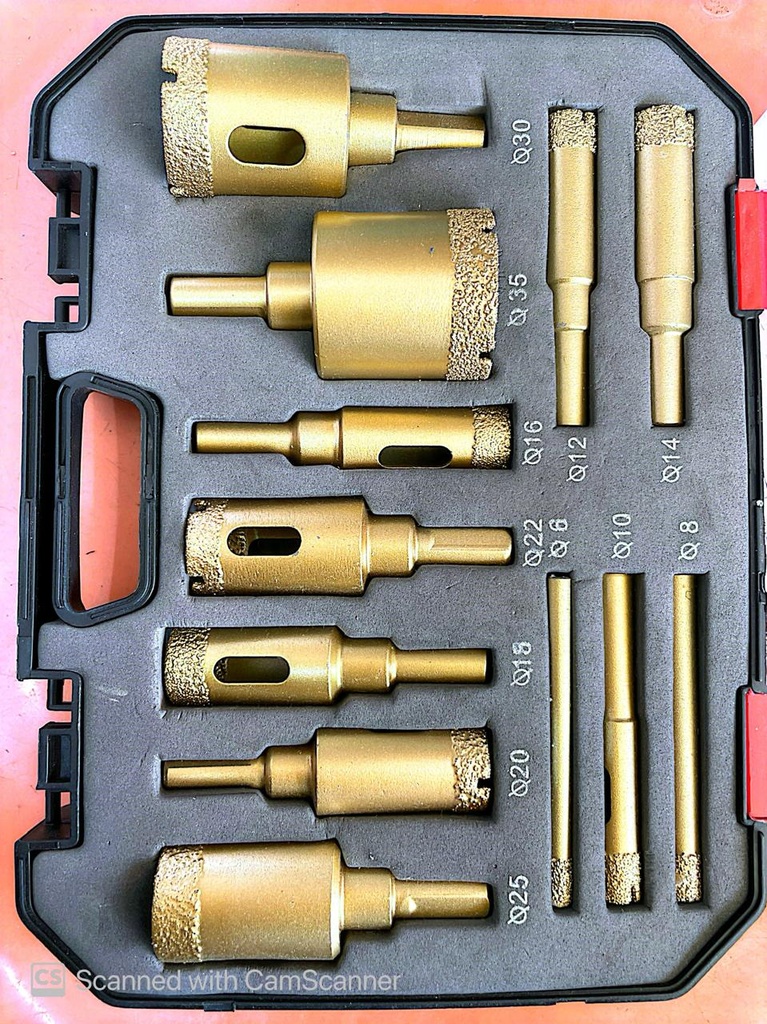 HOLE SAW SET DIAMOND 12PCS WEI HAO