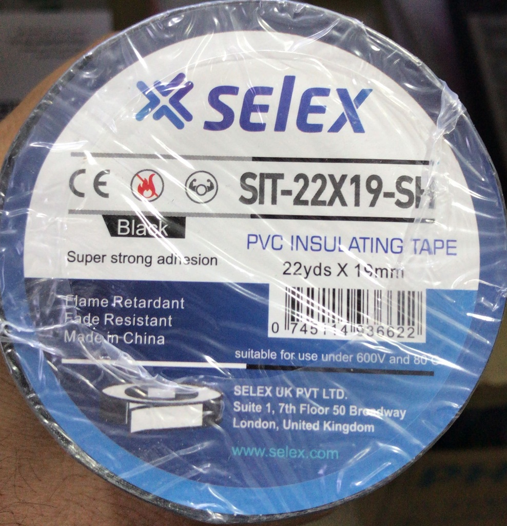 TAPE ELECTRIC SELEX 22YRD BLACK 