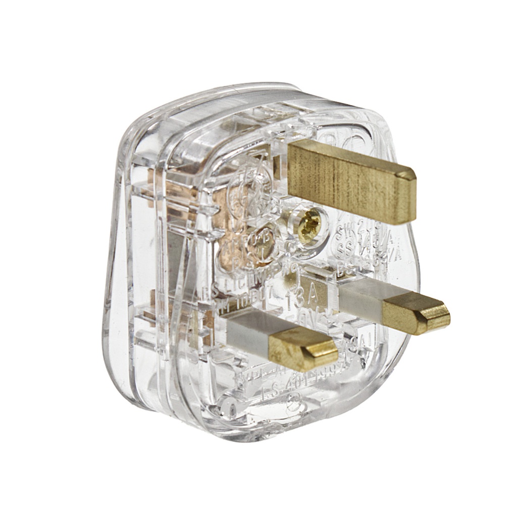 PLUG 3PIN 13A H.B CLEAR