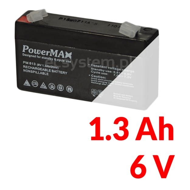 POWER MAX  6V 1.3AH BATTERY