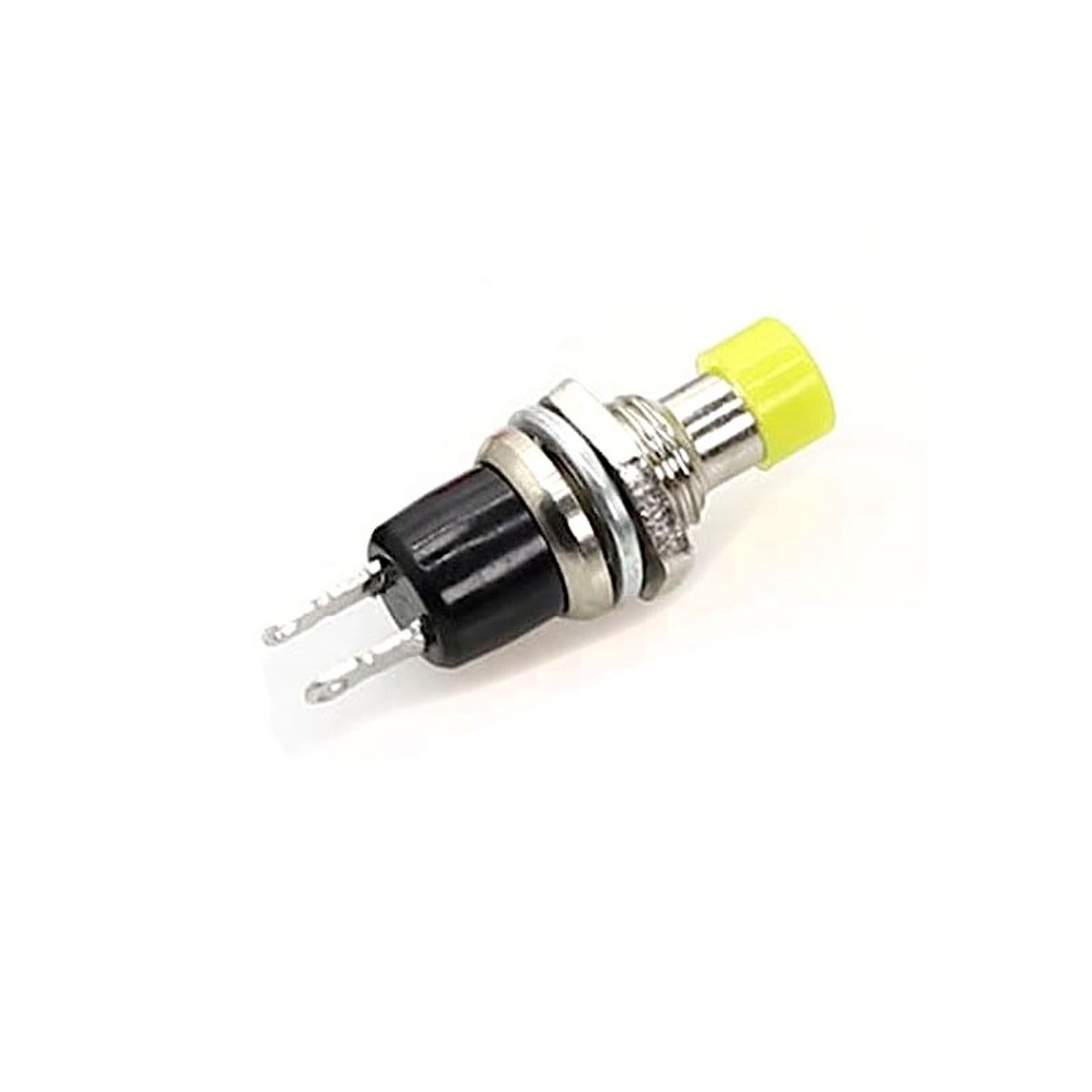 SWITCH PBS-110 7MM PUSH ON 2PIN BUTTON YELLOW NOB 