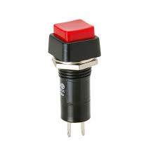 SWITCH PBS-12B PUSH ON 2PIN 12MM RED SQUARE 