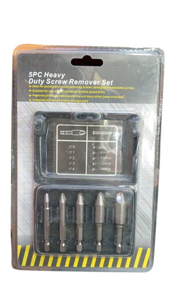 SCREW REMOVER SET 5PC HEAVY