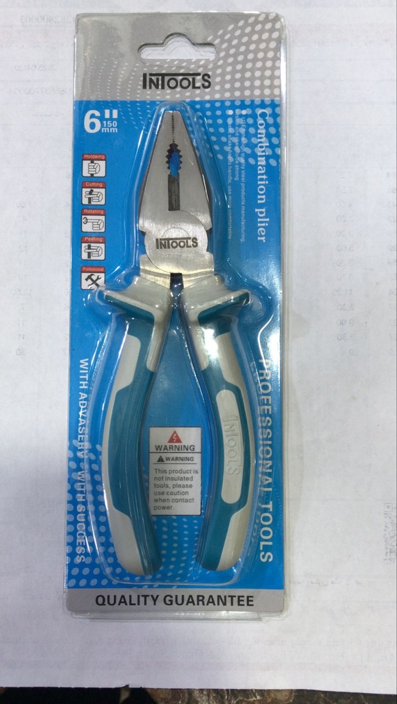 PLIER 6'' BLUE INTOOLS