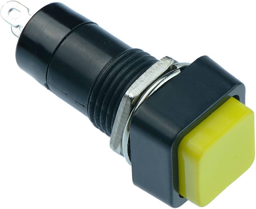 SWITCH PBS-12B ON OFF 2PIN YELLOW SQUARE 