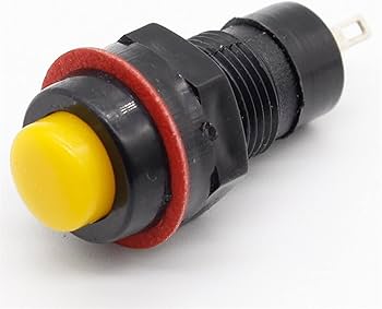 SWITCH ON OFF 10MM BUTTON YELLOW 2PIN DS-211 DS-213