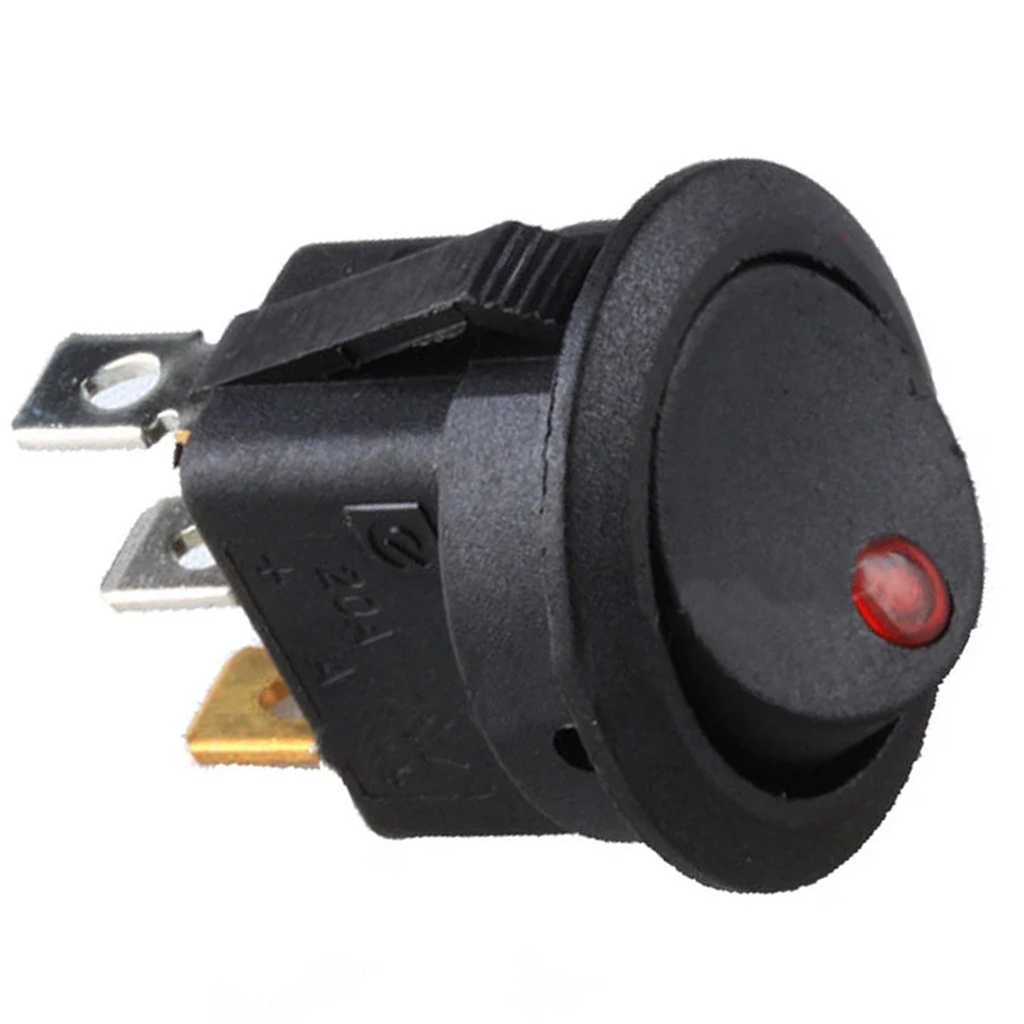 KCD1 SPST SWITCH ON/OFF 3PIN ROUND RED
