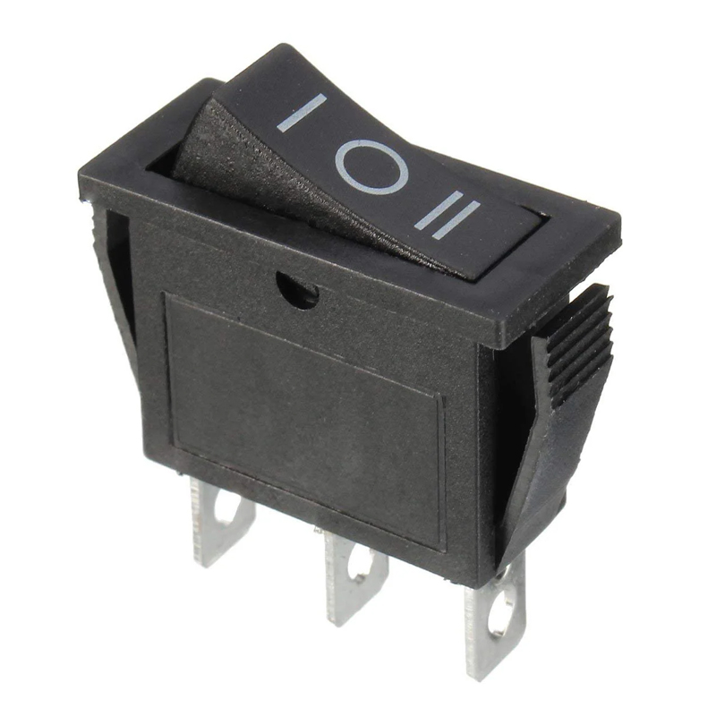 SWITCH KCD3 AUTO 3PIN BLACK PUSH ON