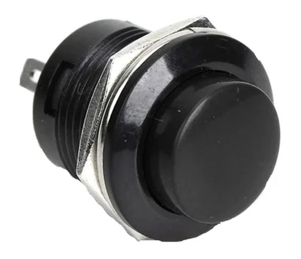 SWITCH PUSH ON 2PIN BLACK R13-507