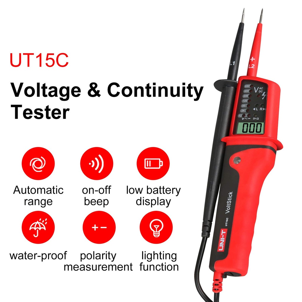DIGITAL VOLTAGE TESTER UNI-T UT15C (6935750515037)