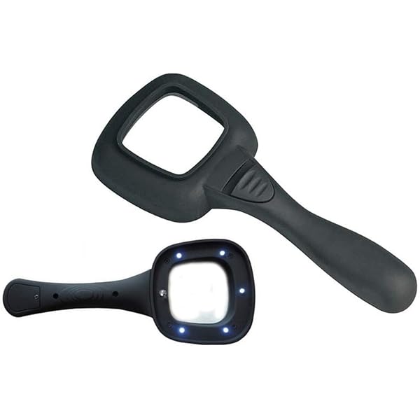 MAGNIFIER GLASS WITH 6 LED & UV TH-600558