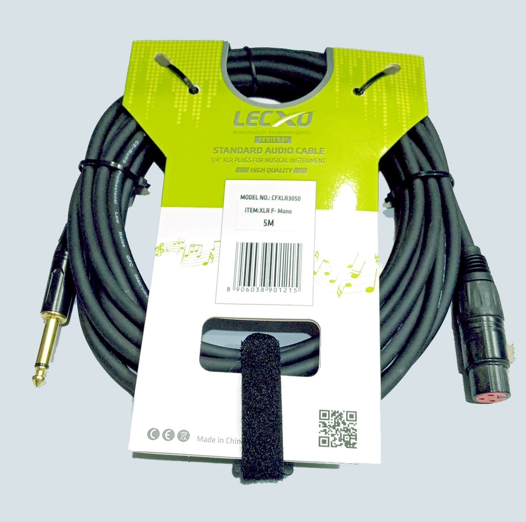 LECXO MIC CABLE XLR TO MONO CFXLR3050 5MTR 