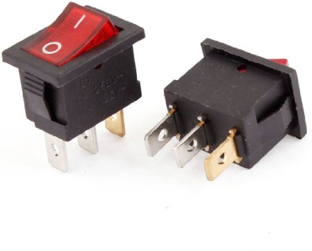 SWITCH ON OFF 3PIN KCD1 SMALL RED