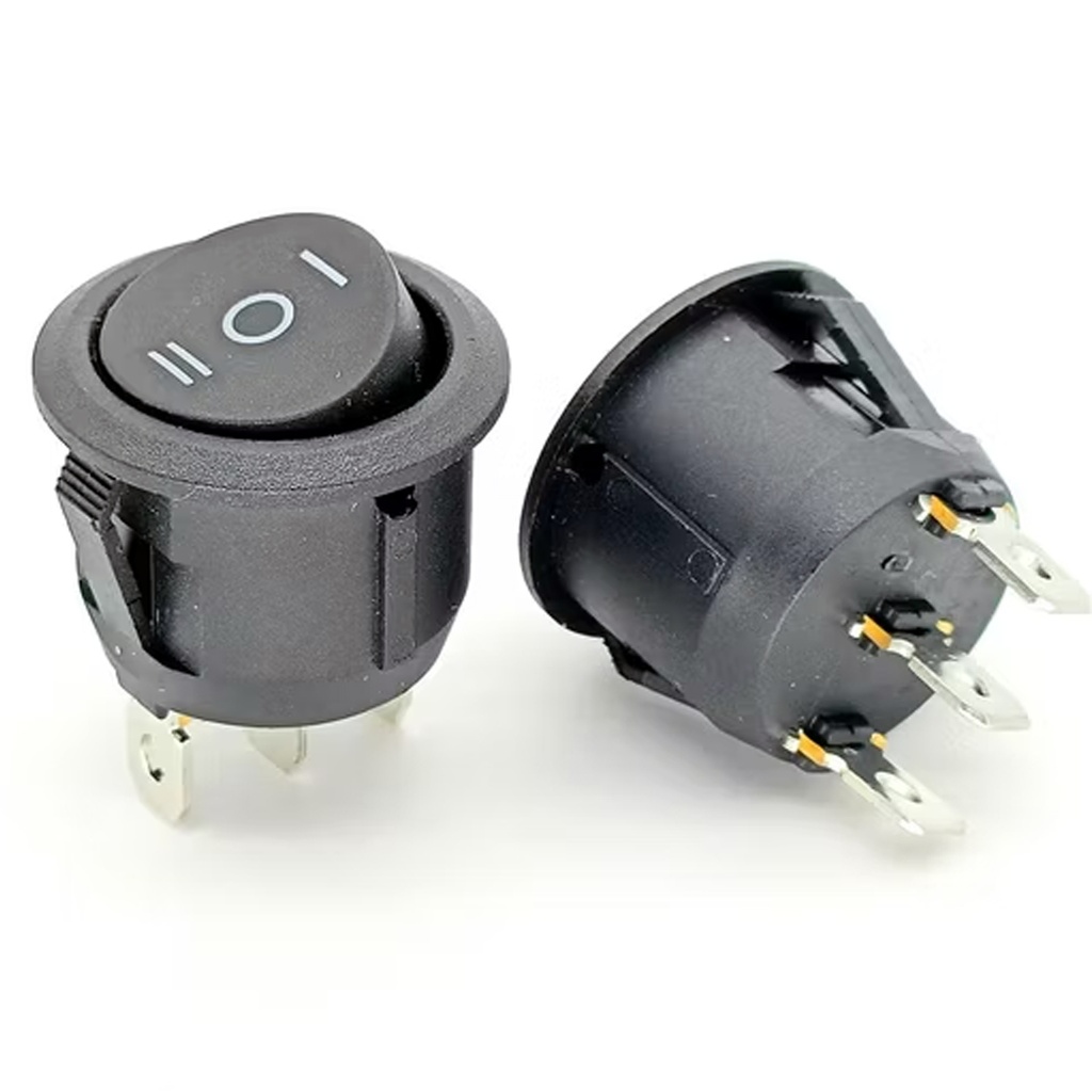 KCD2 2A SWITCH ON/OFF/ON 3PIN ROUND BLACK