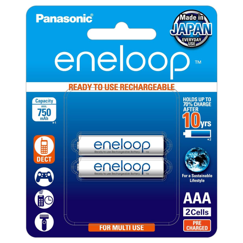PANASONIC RECHARGEABLE ENELOOP AAA 800MAH BATTERY