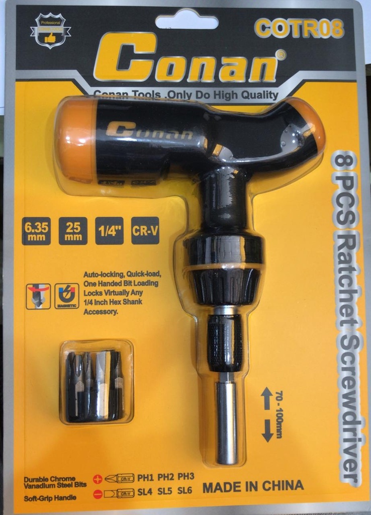 SCREW DRIVER RATCHET SET COTR08