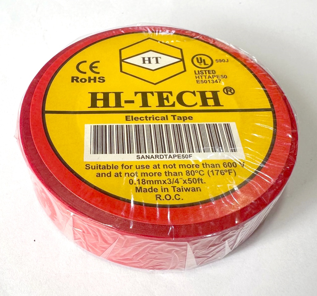 TAPE ELECTRIC HI-TECH 50FT RED