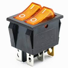 KCD3 15A SWITCH ON OFF 6PIN DOUBLE YELLOW