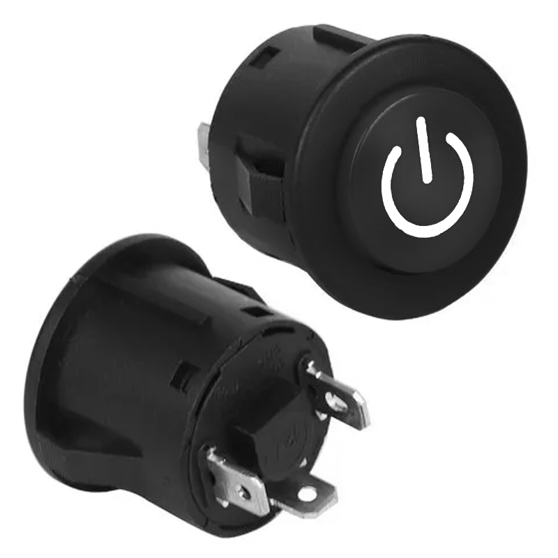 AD2212 SWITCH ON/OFF 3PIN PUSH ROUND BLACK