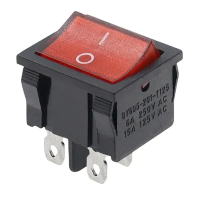 SWITCH KCD2 ON OFF RECTANGULAR 6PIN RED 