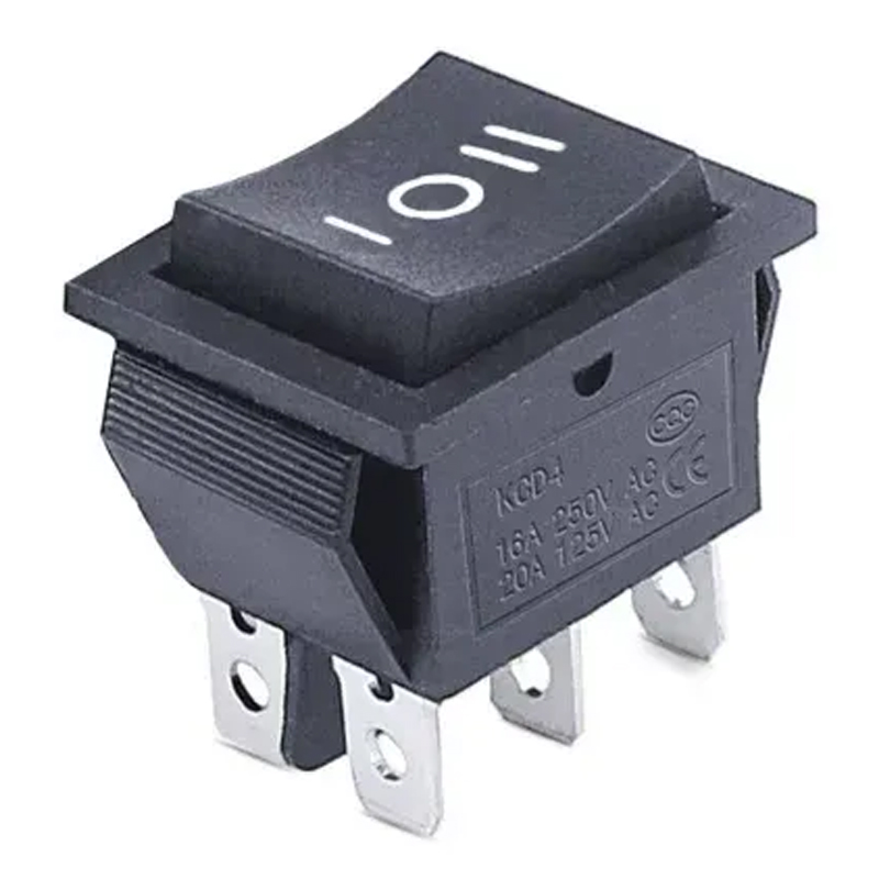 SWITCH KCD4 ON ON AUTO 6PIN BIG BLACK