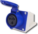 INDUSTRIAL SOCKET 32AMP 3PIN WALL