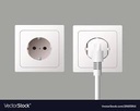PLUG SOCKET 2PIN WALL  DEEP
