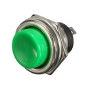SWITCH DS-212 PUSH ON GREEN METAL B 2PIN 16MM