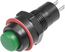 SWITCH PUSH ON 10MM BUTTON GREEN 2PIN DS-211 DS-213