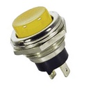SWITCH DS-212 PUSH ON YELLOW METAL B 2PIN 16MM