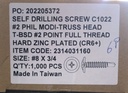 S/C SELF DRILLING + SCREW 8X3/4
