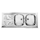 SINK 120CM RIGHT DOUBLE TUB 