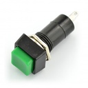 SWITCH PBS-12B PUSH ON 2PIN 12MM GREEN SQUARE 
