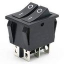 KCD3 15A SWITCH ON/OFF 6PIN DOUBLE BLACK